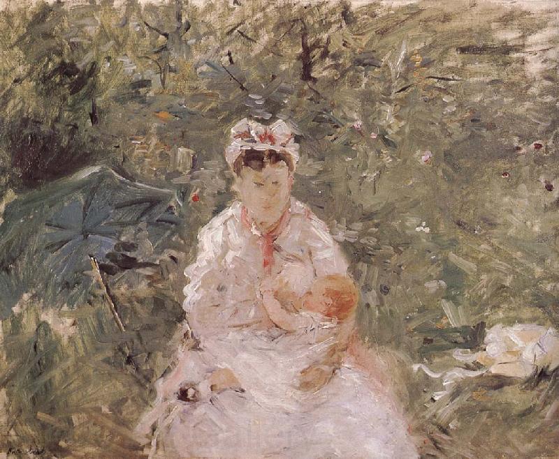 Berthe Morisot The biddy holding the infant Norge oil painting art